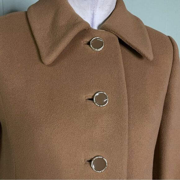 Vintage Regency Cashmere Long Camel Car Coat Size 0 - Picture 2 of 12